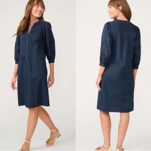 J Mclaughlin Navy Blue Sabina Shirt Dress. 100% cotton lined. Size XS